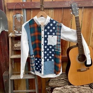 Multi print 11after11 button down.